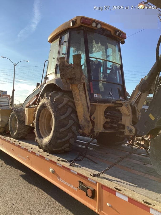 2020 John Deere 410L - Extendable Stick Cab/Heat/Air, 4WD, Extendable Stick, Pilot Controls, 2 Way Hydraulics, TAG Manual QC