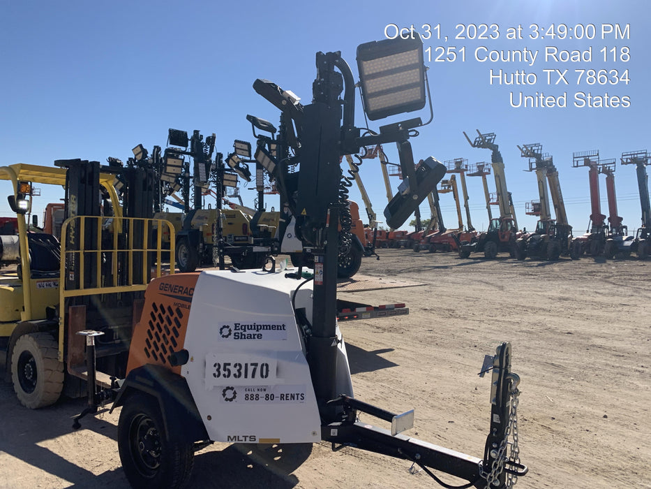 2023 Generac MLT2 Diesel, Flex Switch 120V Input, Powerzone Controller, (4) 320W LED Lights, 4kW Generator, 39.9 Gal Fuel Tank, 2" Ball, T3