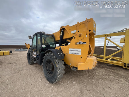 2019 JCB 512-56 Enclosed Cab, 109 HP, Solid Tires, Worklights, Beacon, Aux Hydraulics, Lifting Eye w/60" Carriage/60" Forks