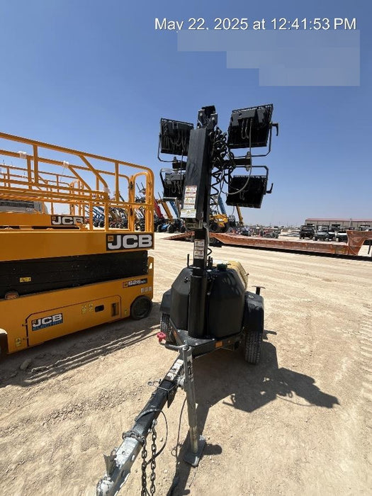 2022 Allmand NLV3GR (4) LED Light Fixture 350W, 23' Vertical Mast, 3kW Prime, Towable, Deep Sea L401, Leveling Jacks, Yanmar T4F 5.8hp