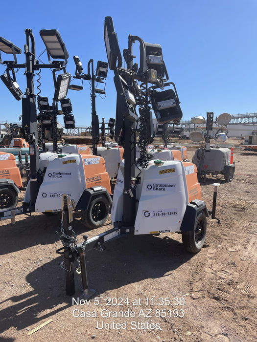 2024 Generac MLT2 Diesel, Flex Switch 120V Input, Powerzone Controller, 
(4) 320W LED Lights, 4kW Generator, 39.9 Gal Fuel Tank, 2" Ball, T3