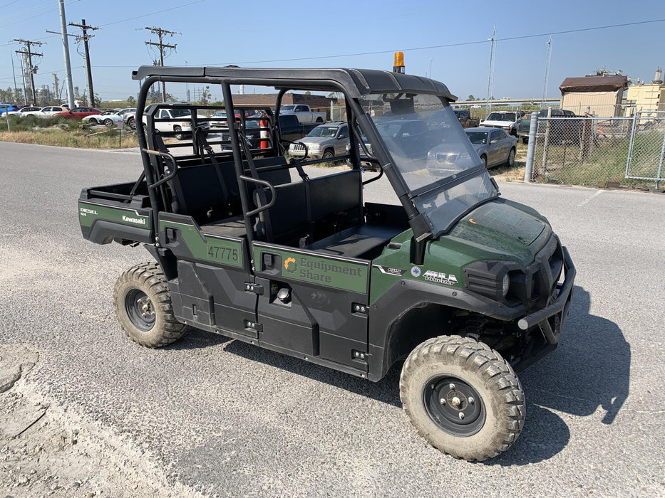 2019 Kawasaki Mule PRO-DXT Standard Options, Backup Alarm, Beacon, Plastic Hard Top, Poly Windshield, Horn Kit