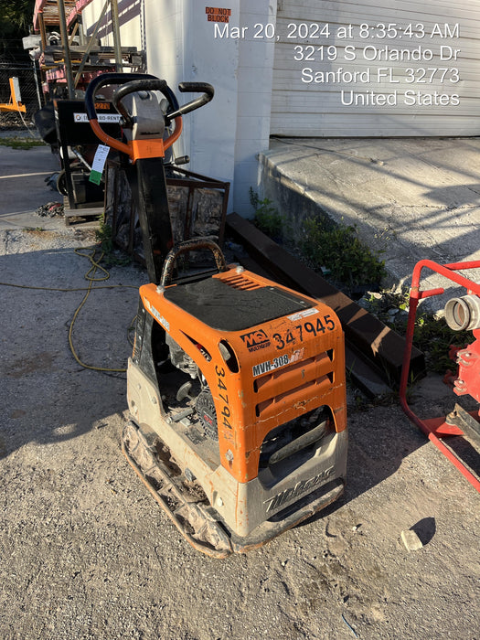 2023 Multiquip MV308GH Honda GX270, 18" Plate, Tachometer