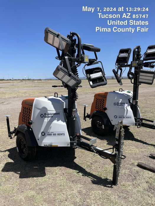 2024 Generac MLT2 Diesel, Flex Switch 120V Input, Powerzone Controller, 
(4) 320W LED Lights, 4kW Generator, 39.9 Gal Fuel Tank, 2" Ball, T3