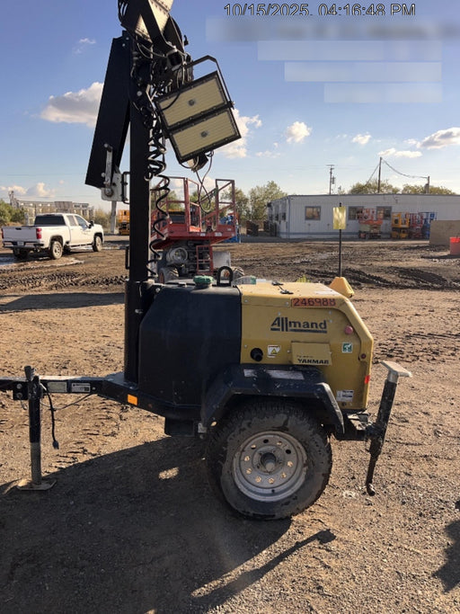 2022 Allmand NLV3GR (4) LED Light Fixture 350W, 23' Vertical Mast, 3kW Prime, Towable, ES Decals, T3