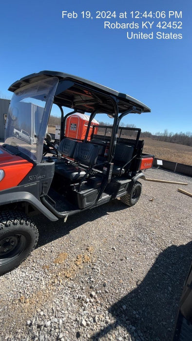 2022 Kubota RTV-X1140W-H Plastic Canopy, Windshield Acrylic Clear, LED Strobe Light, Wire Harness Kit, Back up Alarm