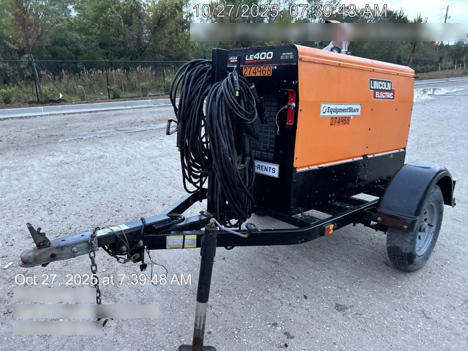 2022 Lincoln Electric LE400 Kubota V1505, Trlr, Cable Rack, Light Kit, ES Decals, T3