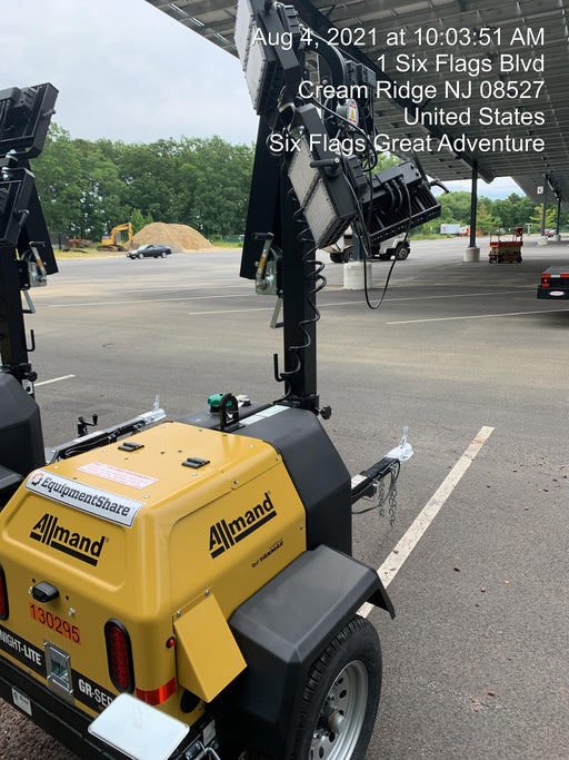 2021 Allmand NLV3GR (4) LED Light Fixture 350W, 23' Vertical Mast, 3kW Prime, Towable, Deep Sea L401, Leveling Jacks, Yanmar T4F 5.8hp