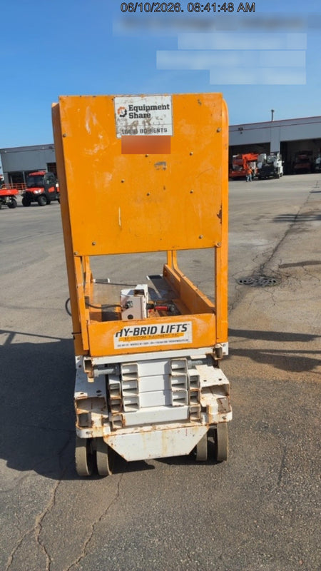 Custom Equipment HB-1430 <ul>
 <li>Hy-Brid Scissor Lift</li>
  <li>Platform capacity up to 670 lbs.</li>
  <li>Working height up to 20 ft</li>
  <li>Weighs under 1,700 lbs.</li>
  <li>Non-marking wheels </li>
</ul>