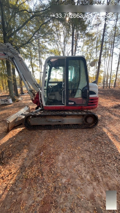 2019 Takeuchi TB290 Cab/Heat/AC Rubber tracks, Dozer blade, Travel alarm, Auxiliary hydraulics w/Manual QC, Hydraulic thumb, 18", 24", and 36" Buckets