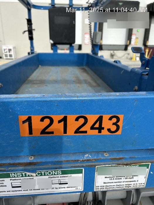 2020 Genie GS-1930 Solid Non Marking Tires, Beacon, Folding rails with half height swing gate, Telematics