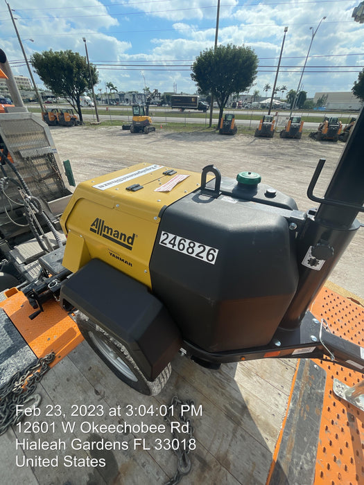 2022 Allmand NLV3GR (4) LED Light Fixture 350W, 23' Vertical Mast, 3kW Prime, Towable, ES Decals, T3