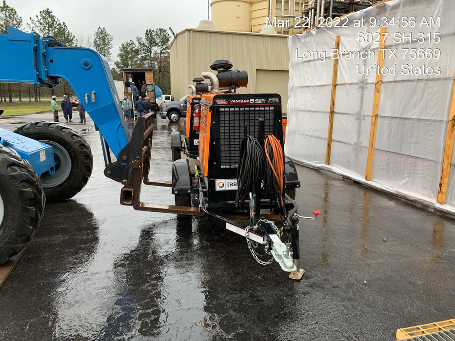 2021 Lincoln Electric Vantage 549X Ready Pak 3, ORANGE (includes trailer, cable rack, fender light kit)