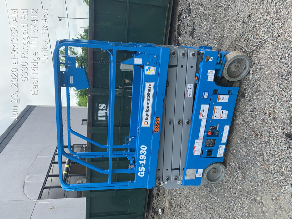 2019 Genie GS-1930 Fixed Rails with Chain Entry
