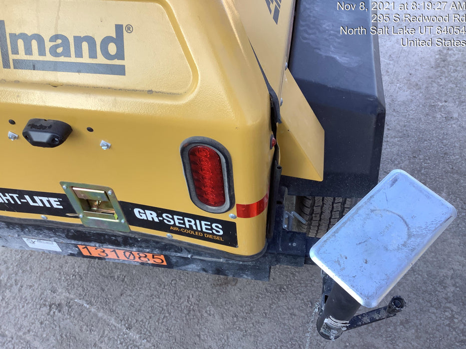 2021 Allmand NLV3GR (4) LED Light Fixture 350W, 23' Vertical Mast, 3kW Prime, Towable, Deep Sea L401, Leveling Jacks, Yanmar T4F 5.8hp