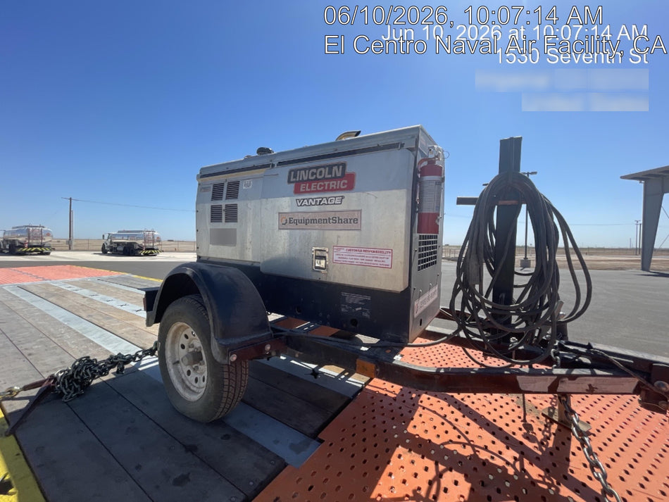 2019 Lincoln Electric Vantage 322 Ready-Pak 3, Two Wheel Trailer, Fender and Light Kit, Cable Rack