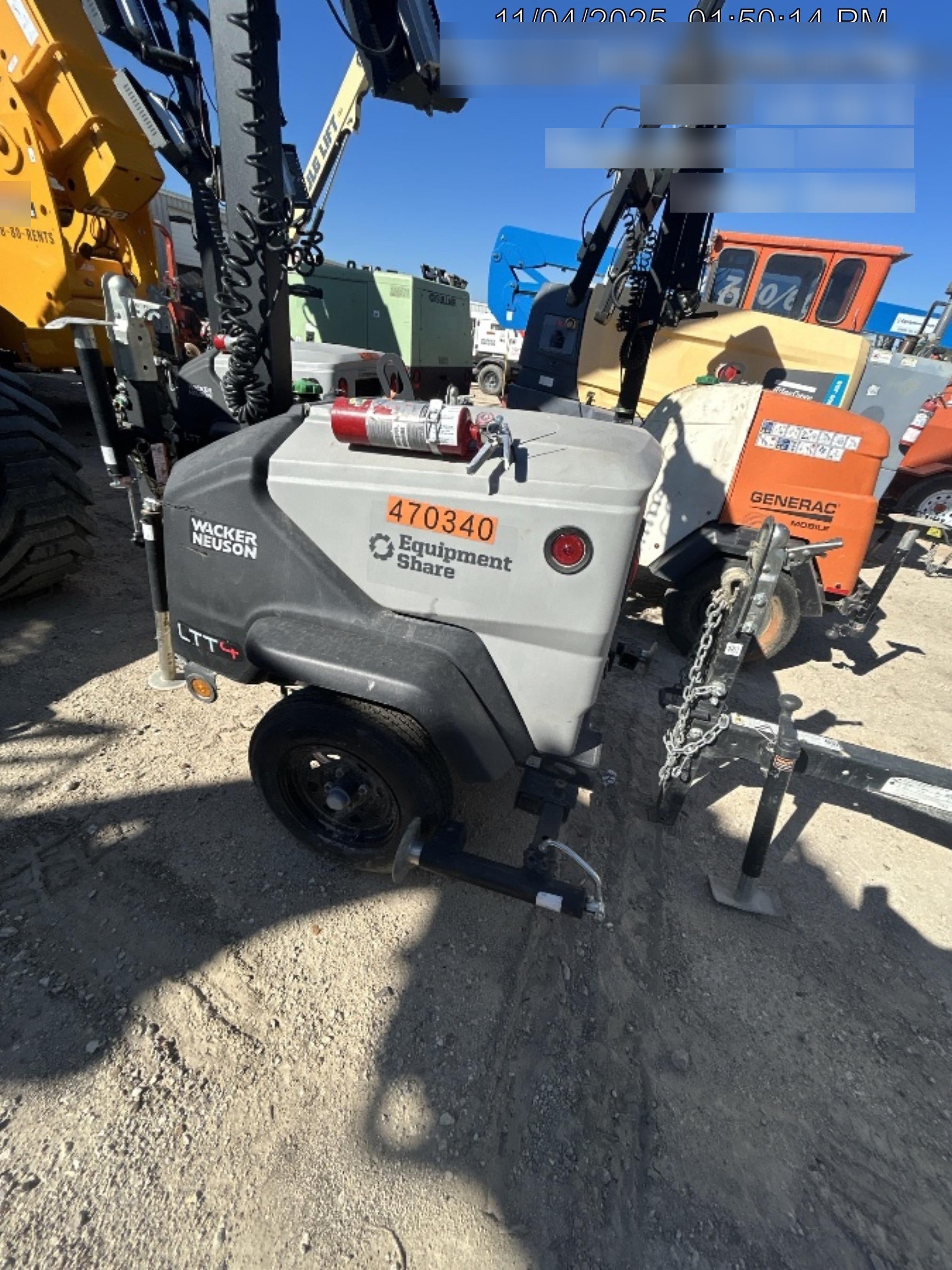 2024 Wacker Neuson LTT4 Diesel, Kohler KDW702, Deep Sea Controller, Auto Start, LED 320W, Bypass Outlet, T3