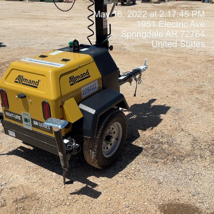 2022 Allmand NLV3GR (4) LED Light Fixture 350W, 23' Vertical Mast, 3kW Prime, Towable, Deep Sea L401, Leveling Jacks, Yanmar T4F 5.8hp