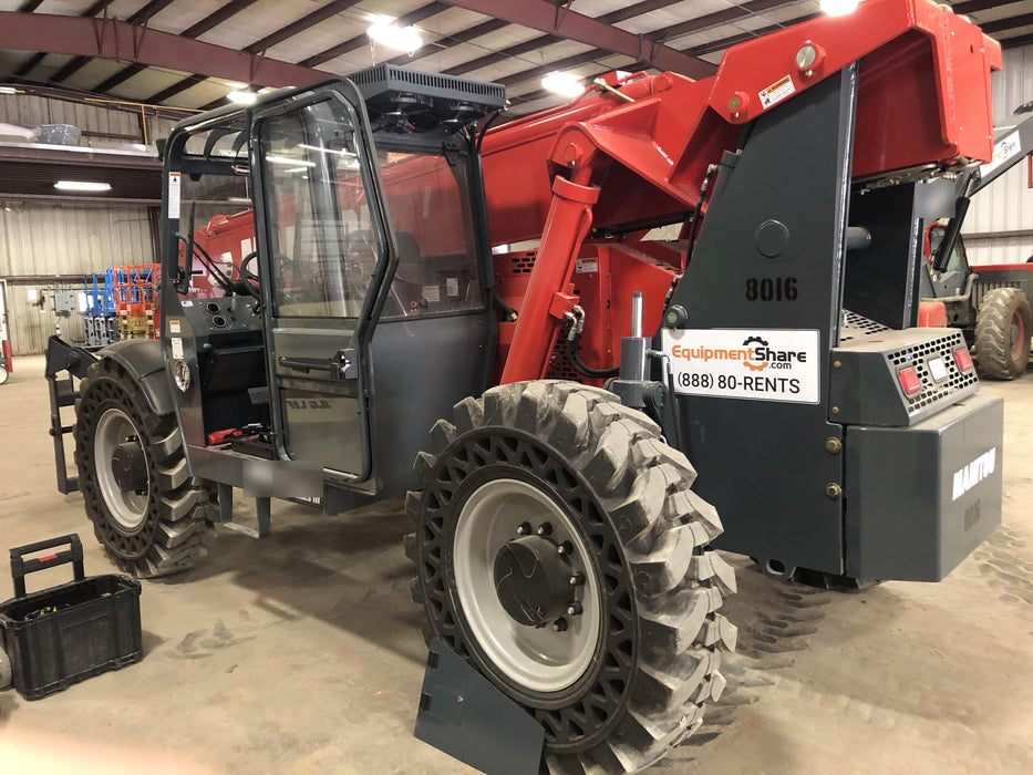 2018 Manitou MTA10055 Manitou MTA 10055 w/Cab/Heat/AC, Work Lights/Strobe, Aux Hyd, Solid Tires, Lift Hook, 66" Carriage, 60" Forks