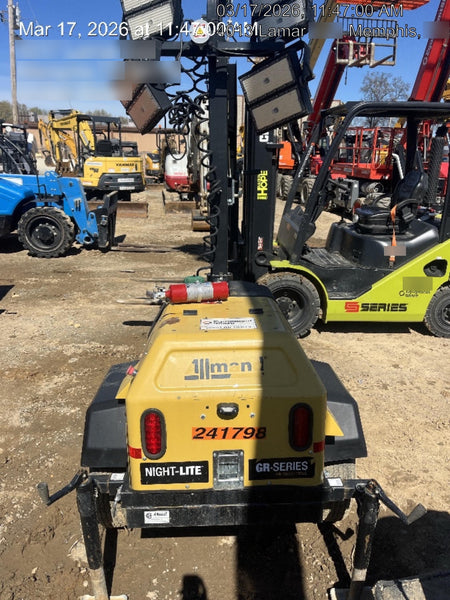 2022 Allmand NLV3GR (4) LED Light Fixture 350W, 23' Vertical Mast, 3kW Prime, Towable, Deep Sea L401, Leveling Jacks, Yanmar T4F 5.8hp
