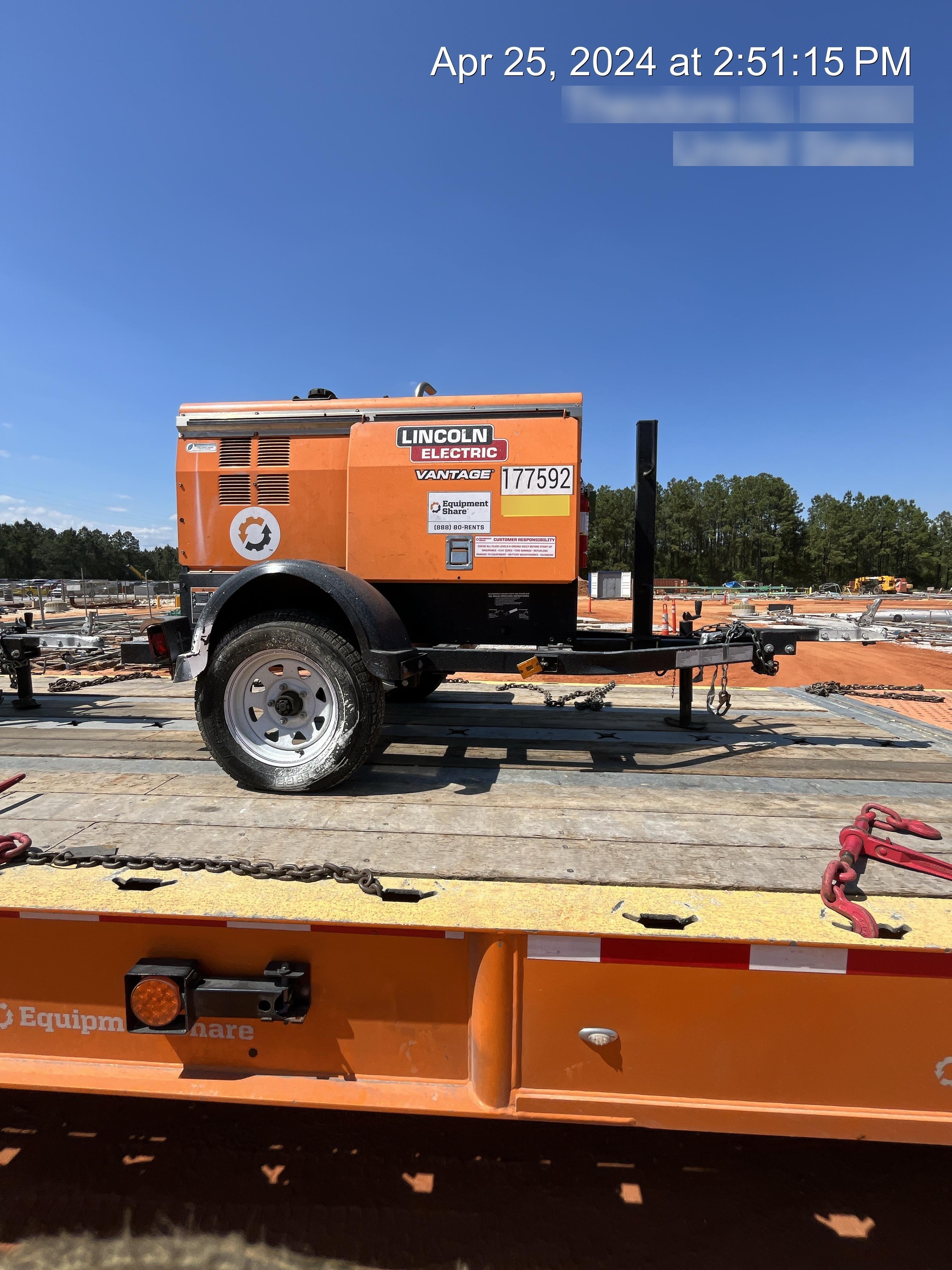 2021 Lincoln Electric Vantage 322 Vantage 322 Ready Pak 3 w/ Decals, ORANGE (includes trailer, cable rack, fender light kit) NO Telematics