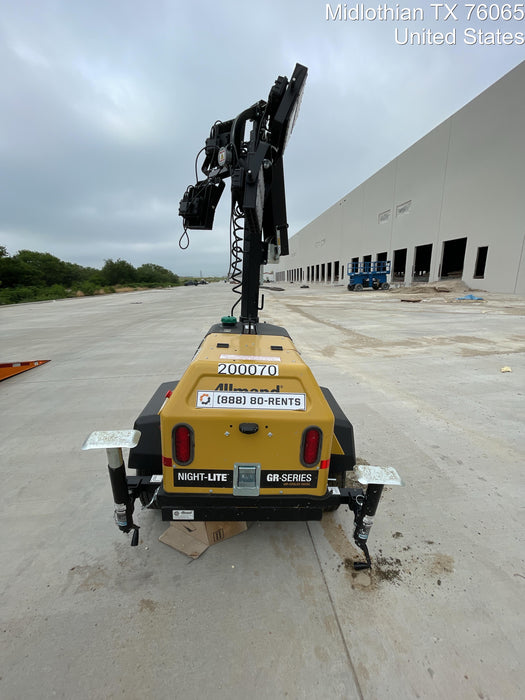 2022 Allmand NLV3GR (4) LED Light Fixture 350W, 23' Vertical Mast, 3kW Prime, Towable, Deep Sea L401, Leveling Jacks, Yanmar T4F 5.8hp