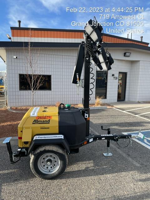 2022 Allmand NLV3GR (4) LED Light Fixture 350W, 23' Vertical Mast, 3kW Prime, Towable, ES Decals, T3