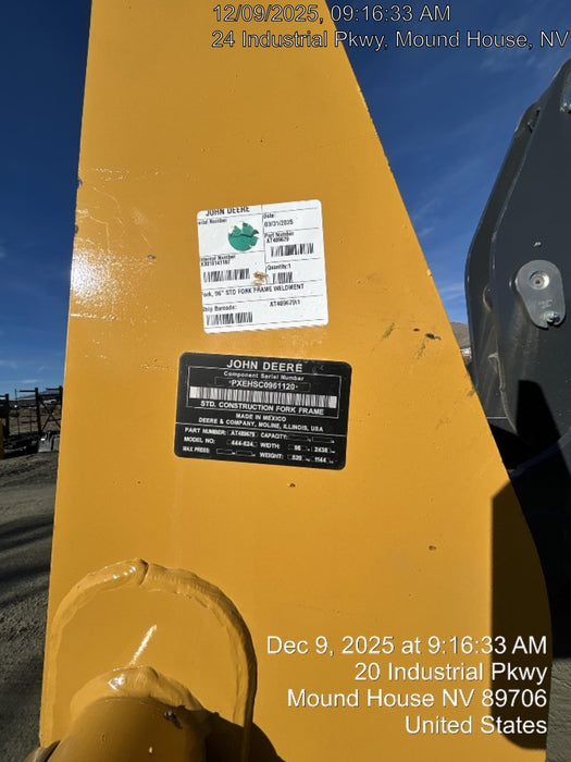 2025 JOHN DEERE 96" Loader Fork Carriage - John Deere