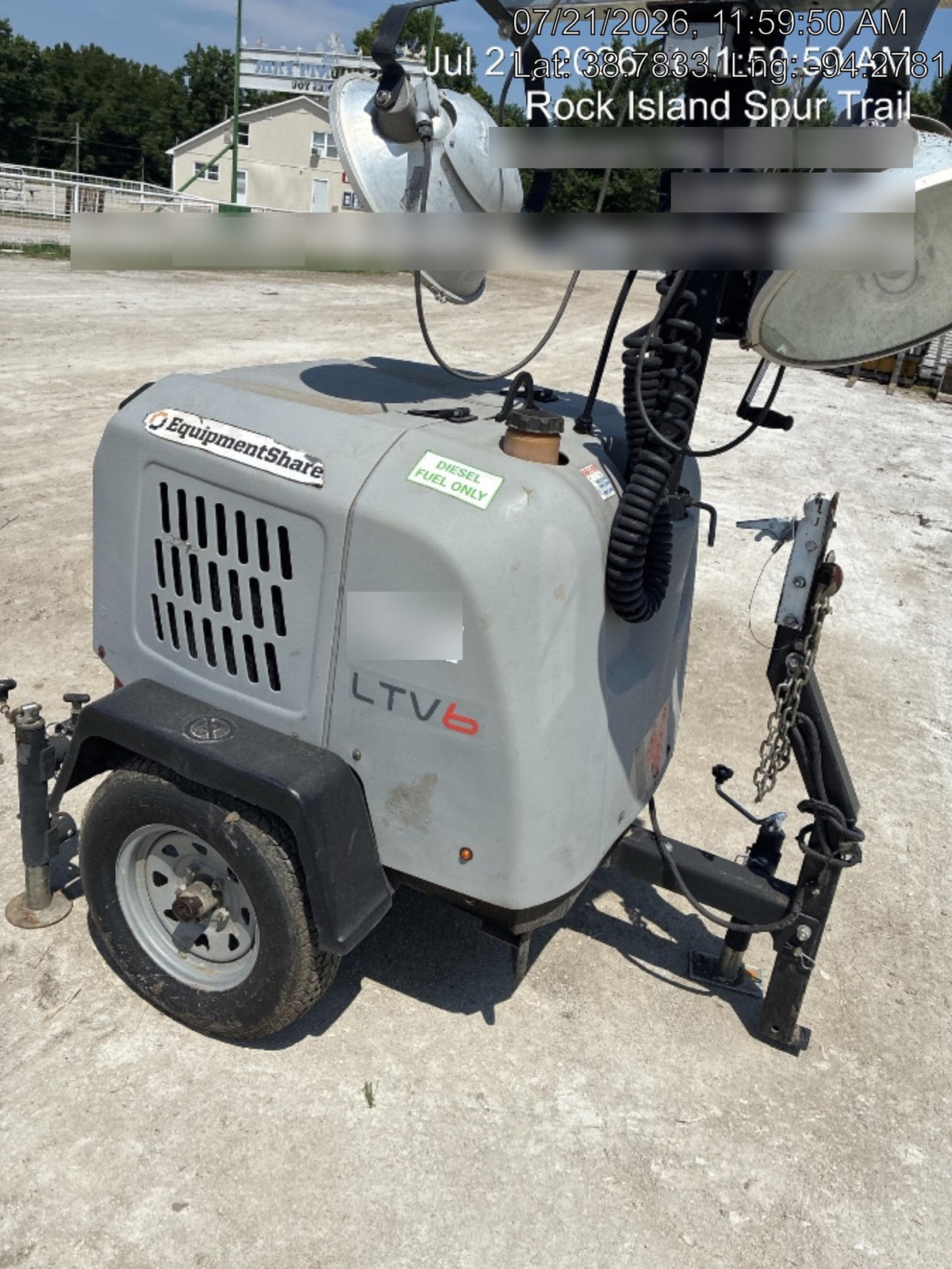 2019 Wacker Neuson LTV6L-MH Wacker Neuson LTV6L Mobile Light Tower w/Fuel Level Sensor Installed