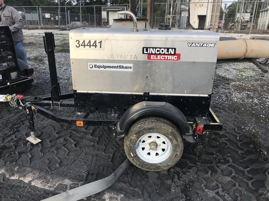 2019 Lincoln Electric Vantage 322 Welder Ready-Pak 3, Two wheel trailer, Fender and Light kit, Cable Rack
