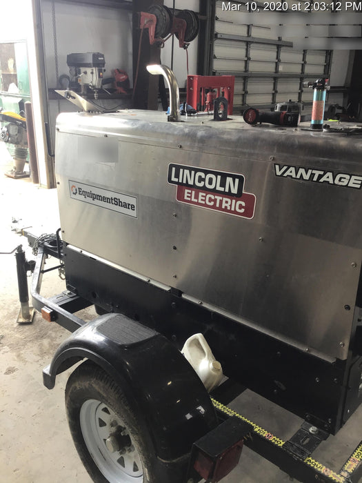 2019 Lincoln Electric Vantage 322 Ready-Pak 3, Two Wheel Trailer, Fender and Light Kit, Cable Rack