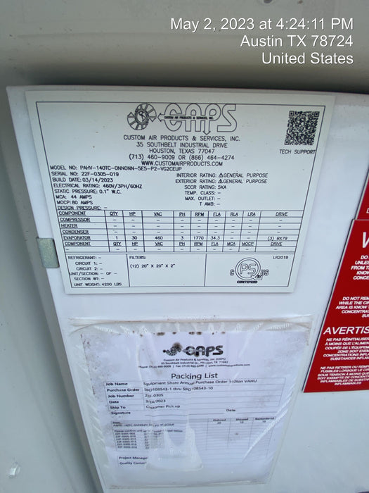 2023 CAPS PAHV-140TC-0NN0NN-5E5-P2-VG2CEUP