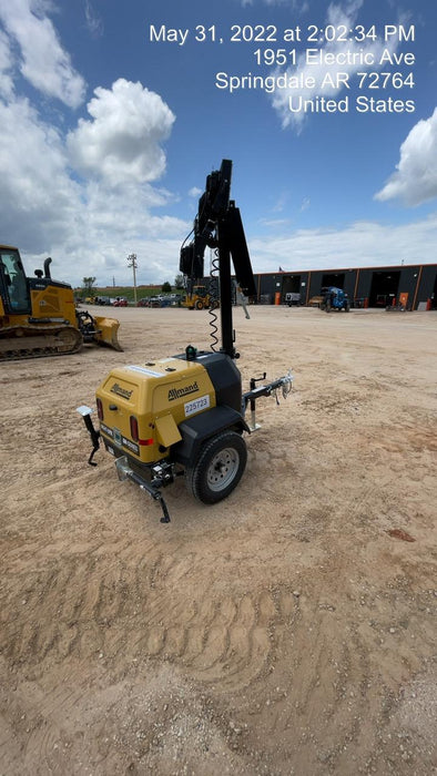 2022 Allmand NLV3GR (4) LED Light Fixture 350W, 23' Vertical Mast, 3kW Prime, Towable, Deep Sea L401, Leveling Jacks, Yanmar T4F 5.8hp