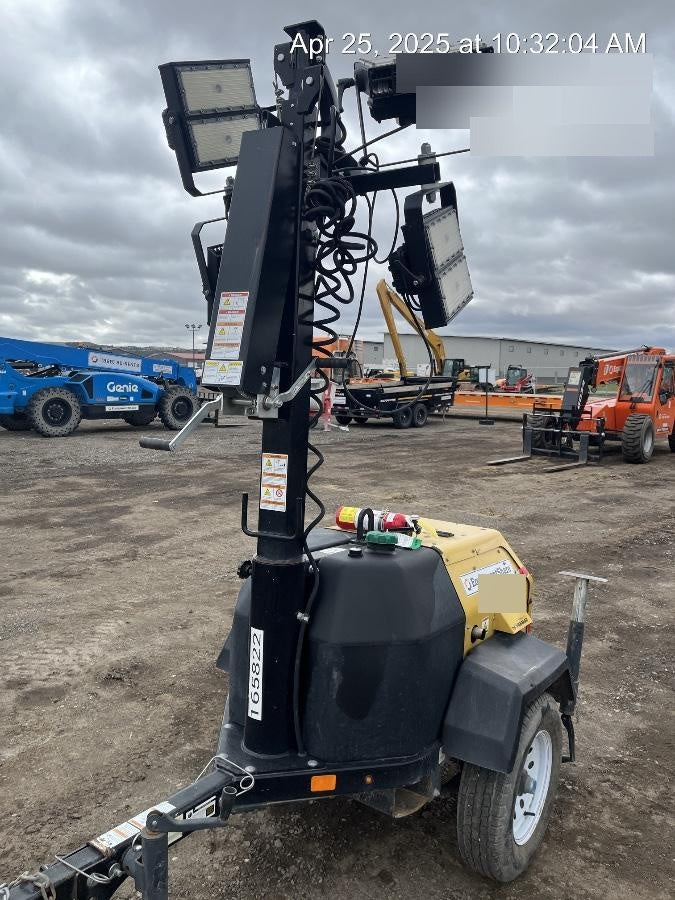 2021 Allmand NLV3GR (4) LED Light Fixture 350W, 23' Vertical Mast, 3kW Prime, Towable, Deep Sea L401, Leveling Jacks, Yanmar T4F 5.8hp
