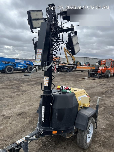 2021 Allmand NLV3GR (4) LED Light Fixture 350W, 23' Vertical Mast, 3kW Prime, Towable, Deep Sea L401, Leveling Jacks, Yanmar T4F 5.8hp