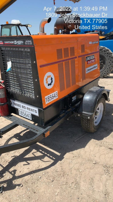 2021 Lincoln Electric Vantage 549X Ready Pak 3, ORANGE (includes trailer, cable rack, fender light kit)