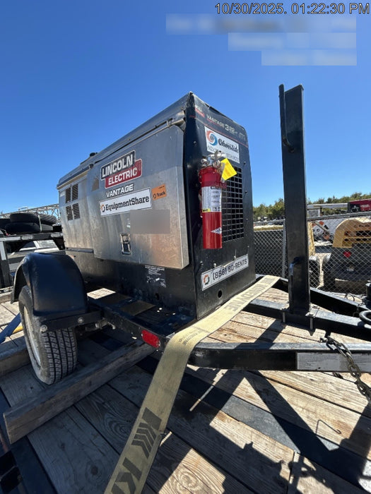 2019 Lincoln Electric Vantage 322 Ready-Pak 3, Two Wheel Trailer, Fender and Light Kit, Cable Rack