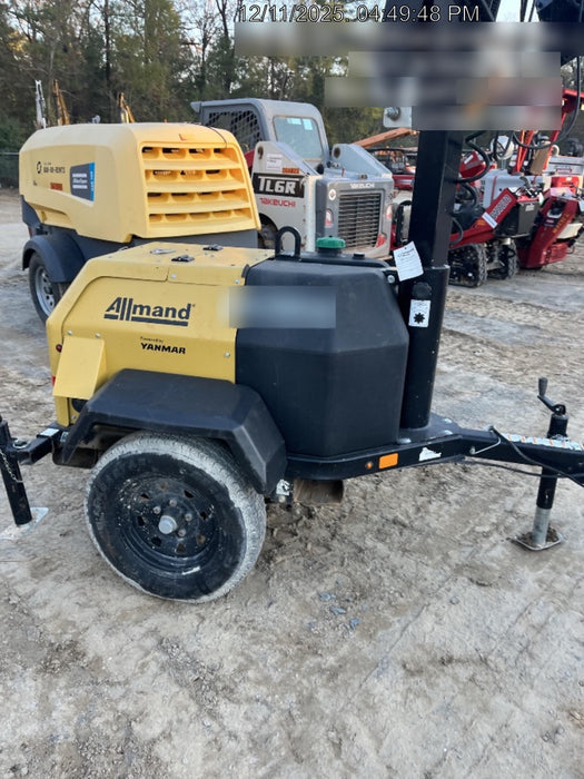 2022 Allmand NLV3GR (4) LED Light Fixture 350W, 23' Vertical Mast, 3kW Prime, Towable, ES Decals, T3