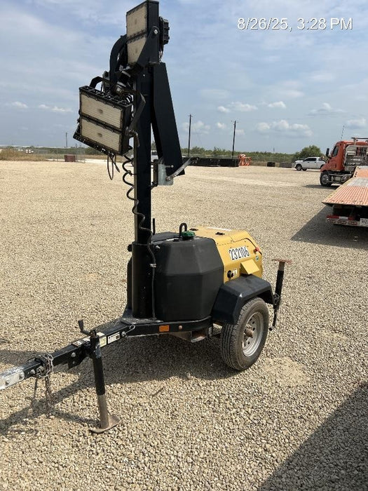 2022 Allmand NLV3GR (4) LED Light Fixture 350W, 23' Vertical Mast, 3kW Prime, Towable, Deep Sea L401, Leveling Jacks, Yanmar T4F 5.8hp