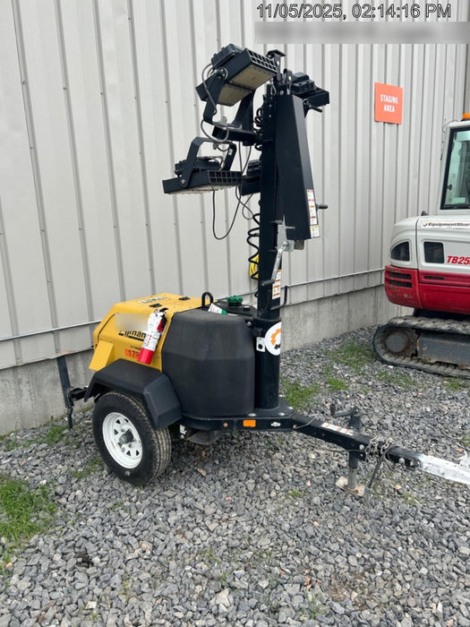 Allmand NLV3GR (4) LED Light Fixture 350W, 23' Vertical Mast, 3kW Prime, Towable, Deep Sea L401, Leveling Jacks, Yanmar T4F 5.8hp