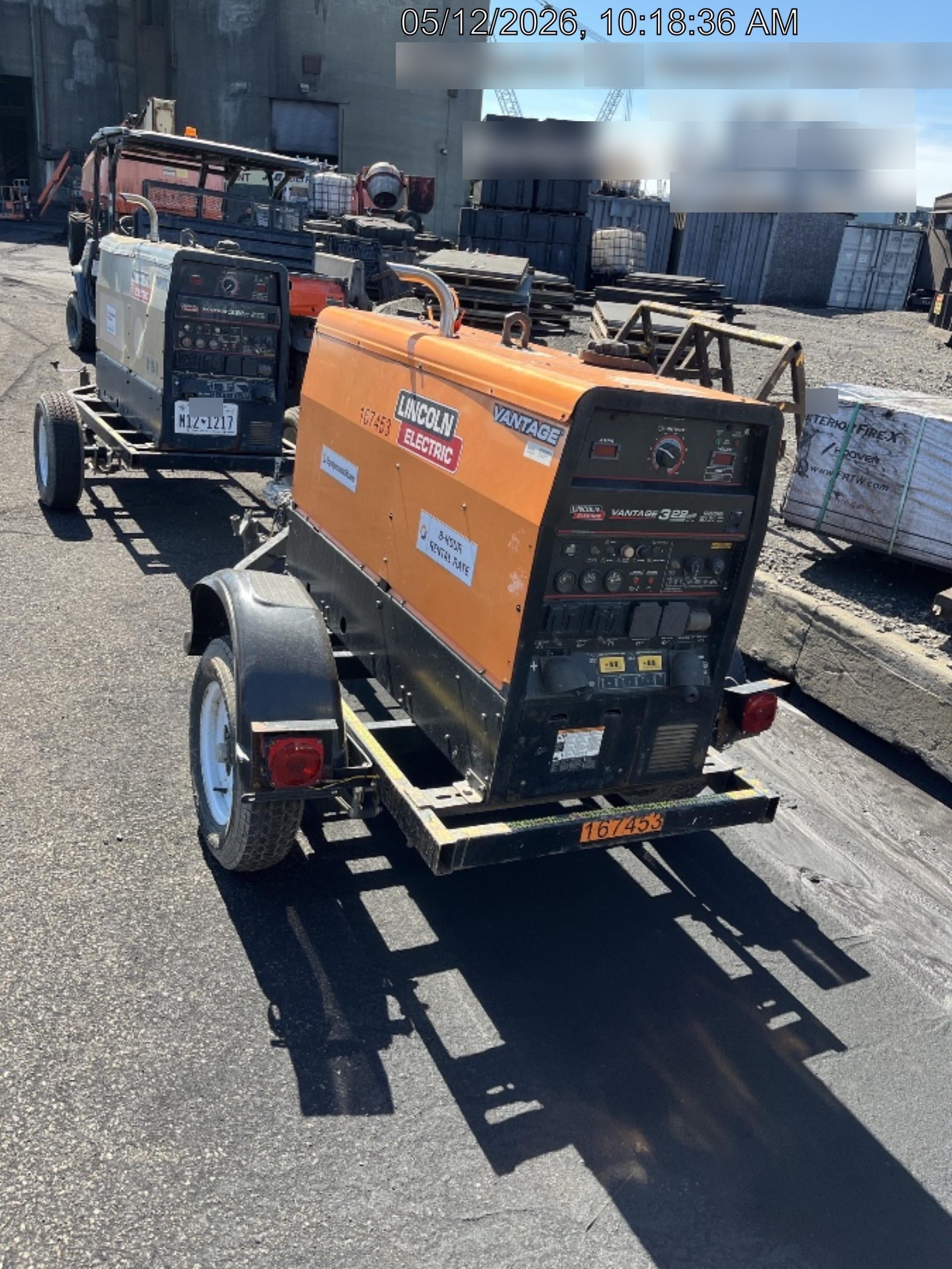 2021 Lincoln Electric Vantage 322 Vantage 322 Ready Pak 3 w/ Decals, ORANGE (includes trailer, cable rack, fender light kit) NO Telematics