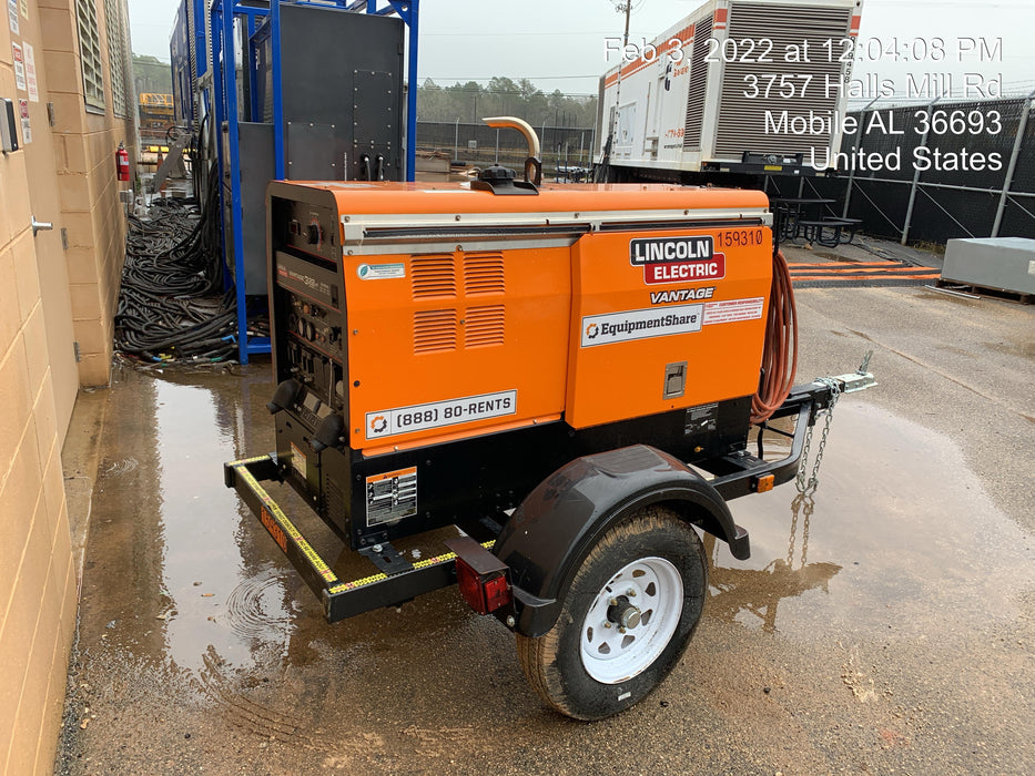 2021 Lincoln Electric Vantage 322 Vantage 322 Ready Pak 3 w/ Decals, ORANGE (includes trailer, cable rack, fender light kit) NO Telematics