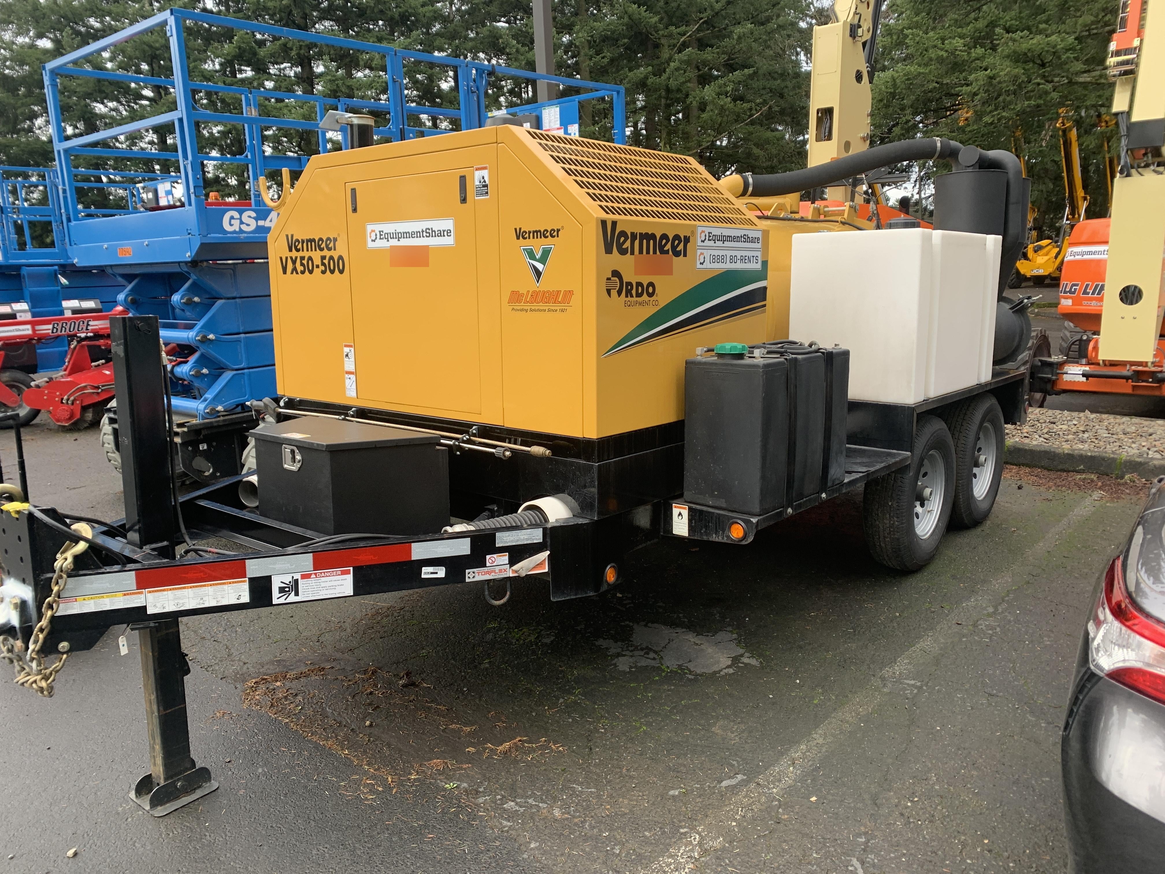 2020 Vermeer VX50-500 49Hp Kubota Diesel - 500 Gal Debris Tank - 1,025 CFM Vacuum Pump, Strong Arm, x2 205 Gal Water Tanks