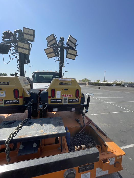 2022 Allmand NLV3GR (4) LED Light Fixture 350W, 23' Vertical Mast, 3kW Prime, Towable, ES Decals, T3