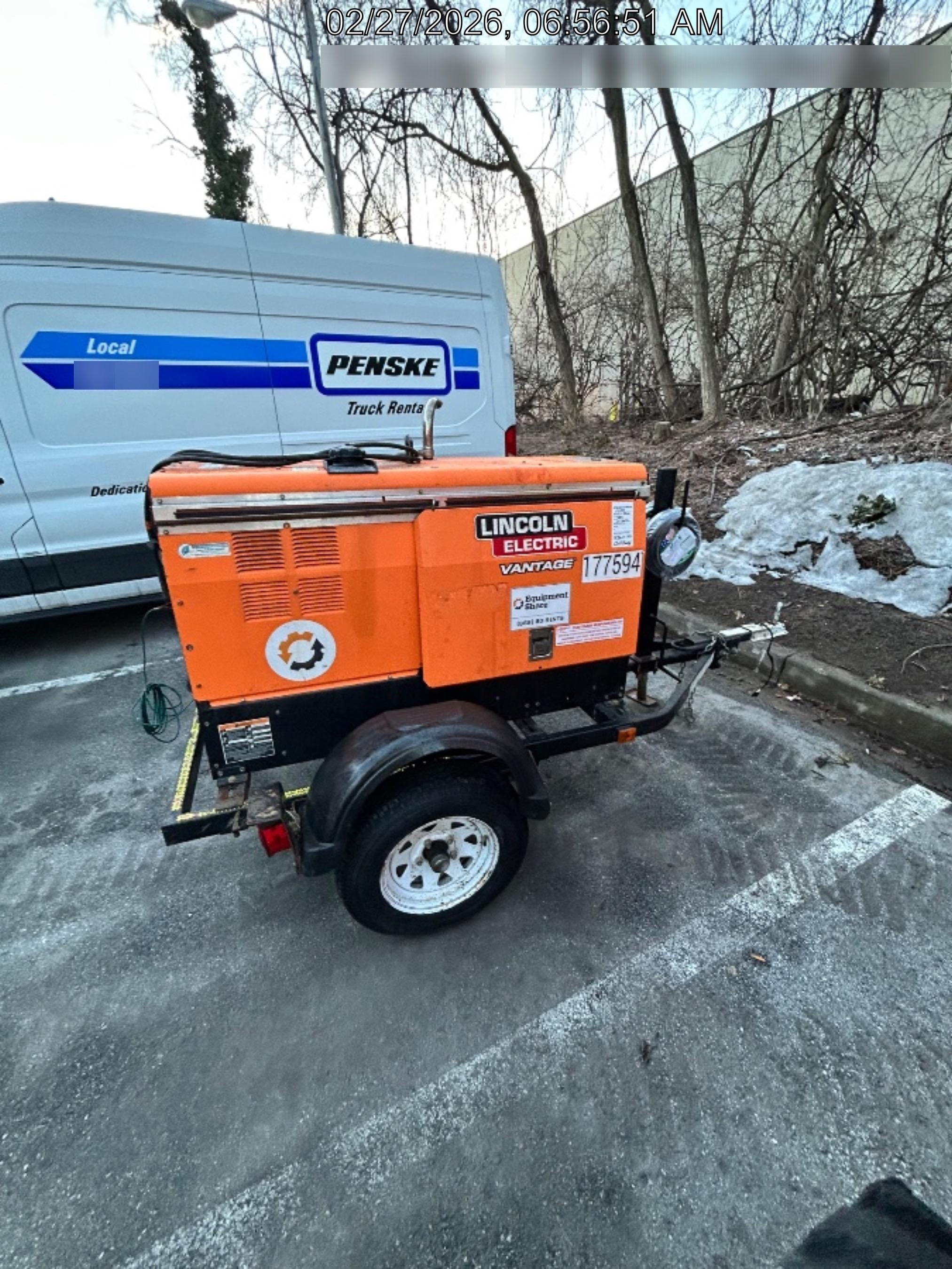 2021 Lincoln Electric Vantage 322 Vantage 322 Ready Pak 3 w/ Decals, ORANGE (includes trailer, cable rack, fender light kit) NO Telematics