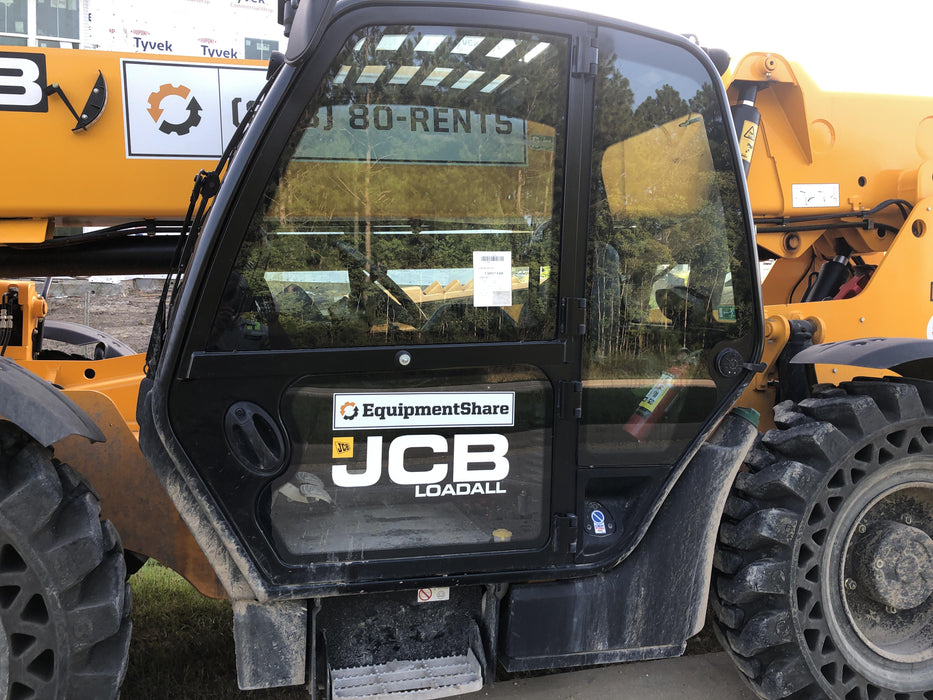 2020 JCB 510-56 Cab/Heat/Air, 74 HP, Solid Tires, STD Worklight, Beacon, Aux Hydraulics, Lifting Eye, Back up Alarm w/66" Carriage/60" Forks