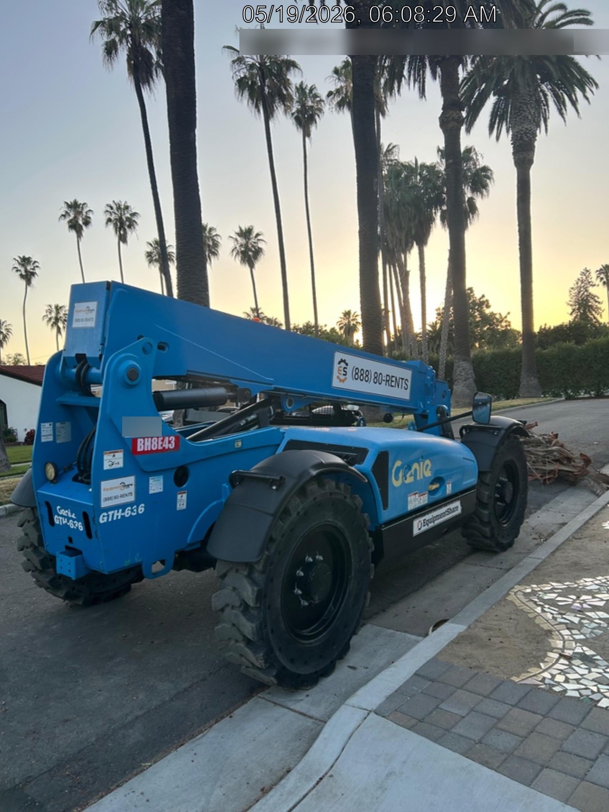 2019 Genie GTH-636 Canopy, Solid RT Tires, LED Work Lights, Beacon 60" QA Carriage, 48" Forks