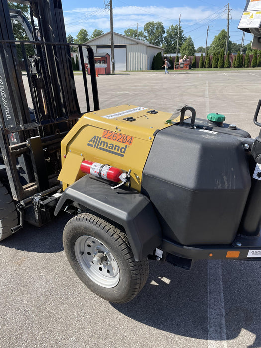 2022 Allmand NLV3GR (4) LED Light Fixture 350W, 23' Vertical Mast, 3kW Prime, Towable, Deep Sea L401, Leveling Jacks, Yanmar T4F 5.8hp