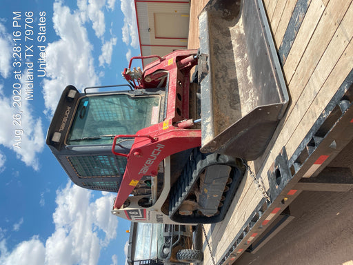 2019 Takeuchi TL8 Cab, Heat/AC, Defroster, 15" Wide Rubber Tracks, Back-up Alarm, Front & Rear Working Lights, Auxiliary Hydraulics, Two-Speed Travel, Electronic Monitoring System, Hydraulic Universal Quick Hitch 76" HD Dirt Bucket with 8 Teeth, 20.3 cubic feet Capacity