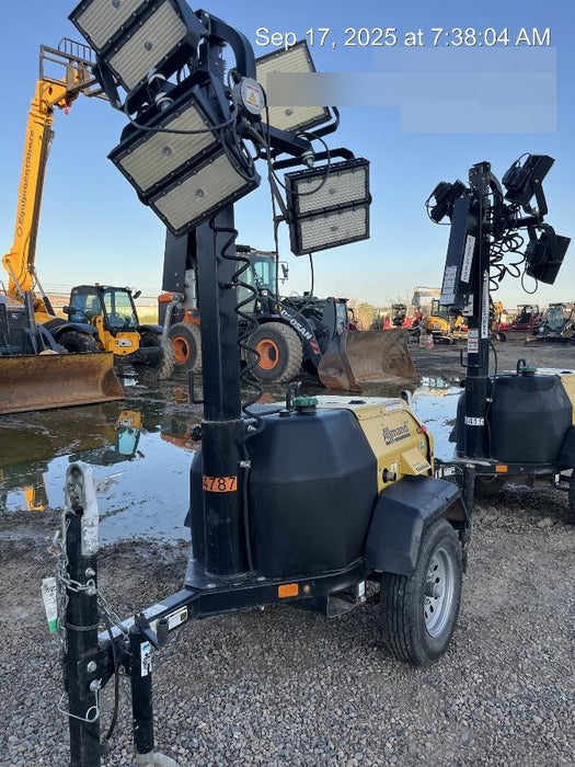 2022 Allmand NLV3GR (4) LED Light Fixture 350W, 23' Vertical Mast, 3kW Prime, Towable, ES Decals, T3